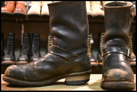 【7D 中古 PT83 90年3月刻印】レッドウィング 2268 エンジニア 黒 ブラック クローム スチールトゥ ブーツ redwing PT91 HOPESMORE