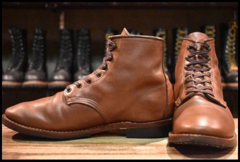 【8D 良品 17年】レッドウィング 9063 ベックマン チーク フェザーストーン 茶 フラットボックス 編み上げ ブーツ redwing HOPESMORE