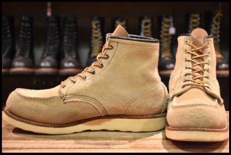 【8.5E 良品 羽タグ】レッドウィング 8173 スエード アイリッシュセッター タン ラフアウト モックトゥ ブーツ redwing HOPESMORE