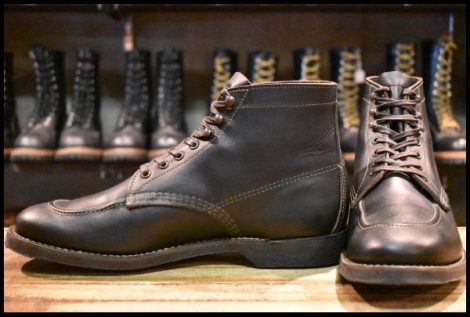【9.5D 美品 19年】レッドウィング 8075 1930s スポーツ ブラック 黒 プレーリー フラットボックス 編み上げ ブーツ redwing HOPESMORE