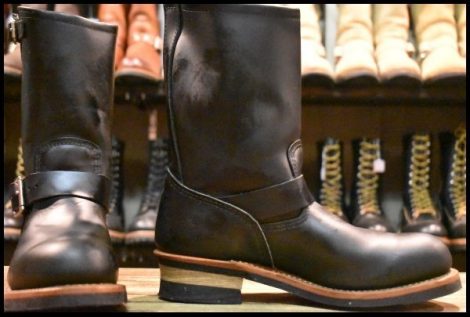 【8.5D 美品 09年】レッドウィング 2268 エンジニア 黒 ブラッククローム スチールトゥ プルオン ブーツ redwing HOPESMORE