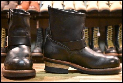 【5.5D 美品 13年】レッドウィング 2976 ショート エンジニア 黒 ブラッククローム スチールトゥ 編み上げ ブーツ redwing HOPESMORE