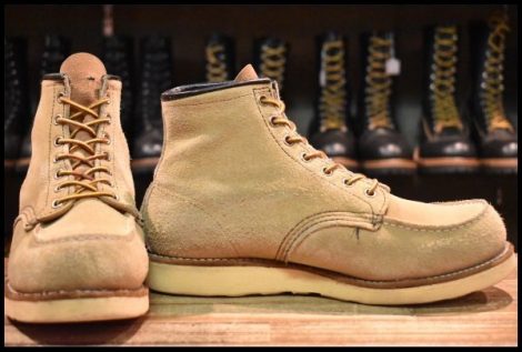 【8.5E 良品 羽タグ】レッドウィング 8173 スエード アイリッシュセッター タン ラフアウト モックトゥ ブーツ redwing HOPESMORE