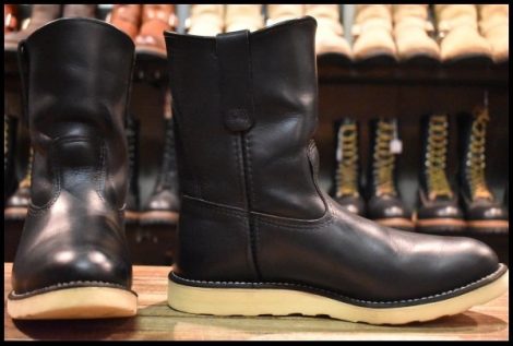 【8.5E 良品 10年】レッドウィング 8169 ペコス 黒 ブラッククローム プルオン クッションソール ブーツ redwing pecos HOPESMORE