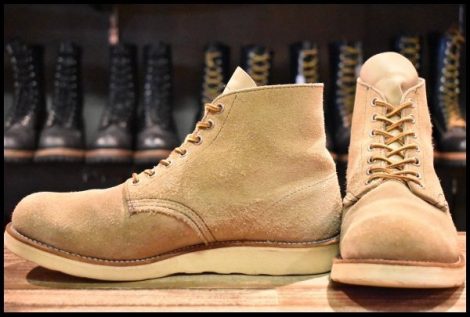 【8.5E 良品 羽タグ 00年】レッドウィング 8167 スエード アイリッシュセッター タン ラフアウト プレーントゥ ブーツ redwing HOPESMORE