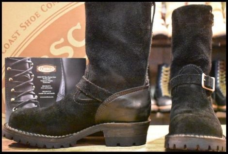 【8.5E 箱付 良品 14年】WESCO ウエスコ カスタムボス ブラックラフアウト×ブラック ビブラム100 9インチ エンジニア ブーツ HOPESMORE