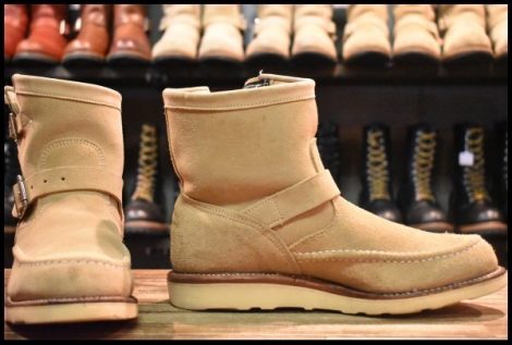 【8.5E 良品 黒タグ】Chippewa チペワ 1901M09 ハイランダー Highlander ショートエンジニア ビブラム4014 ラフアウト ブーツ HOPESMORE