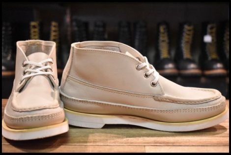 【6D 良品】RUSSELL MOCCASIN ラッセルモカシン スポーティングクレーチャッカ クリーム ダブルモカシン 短靴 ブーツ HOPESMORE