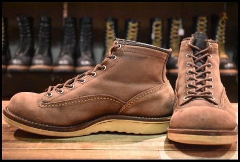 【8E 中古 旧ロゴ 98年】WESCO ウエスコ ジョブマスターLTT ヌバック ビブラム1010シングル レースアップ 編み上げ ブーツ HOPESMORE