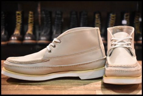 【6D 良品】RUSSELL MOCCASIN ラッセルモカシン スポーティングクレーチャッカ クリーム ダブルモカシン 短靴 ブーツ HOPESMORE