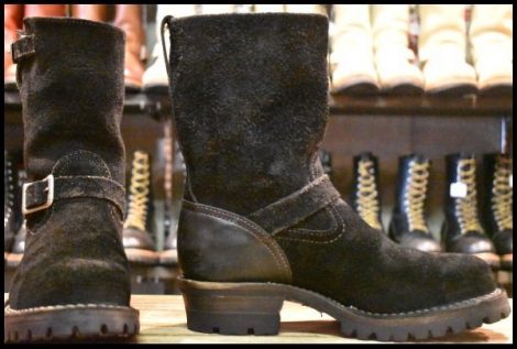 【8.5E 箱付 良品 14年】WESCO ウエスコ カスタムボス ブラックラフアウト×ブラック ビブラム100 9インチ エンジニア ブーツ HOPESMORE