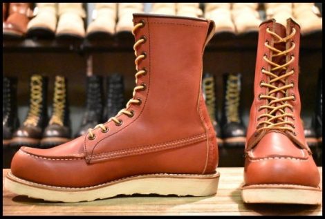 【7.5D 美品 犬タグ復刻 18年】レッドウィング 8877 アイリッシュセッター 赤茶 オロラセット モック ロング ブーツ redwing HOPESMORE