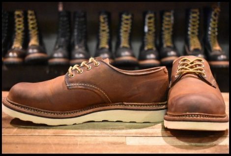 【8D 良品 17年】レッドウィング 8005 オックスフォード ラフ＆タフ 茶 プレーントゥ ラウンドトゥ 短靴 ブーツ redwing HOPESMORE