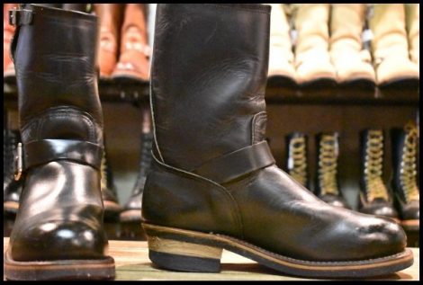 【8D 良品 PT99プリント 旧シルエット 03年】レッドウィング 2268 エンジニア 黒 ブラック スチールトゥ ブーツ redwing HOPESMORE