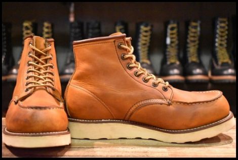 【8E 箱付 美品 犬刻印 97年】レッドウィング 875 アイリッシュセッター 茶 オロイジナル モックトゥ 編み上げ ブーツ redwing HOPESMORE