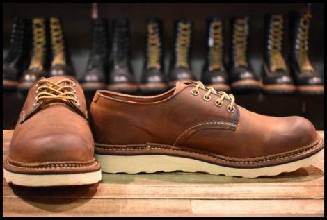 【8D 良品 17年】レッドウィング 8005 オックスフォード ラフ＆タフ 茶 プレーントゥ ラウンドトゥ 短靴 ブーツ redwing HOPESMORE