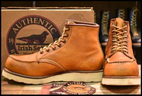 【8E 箱付 美品 犬刻印 97年】レッドウィング 875 アイリッシュセッター 茶 オロイジナル モックトゥ 編み上げ ブーツ redwing HOPESMORE