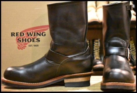 【9.5D 箱付 良品 19年】レッドウィング 2268 エンジニア 黒 ブラッククローム スチールトゥ プルオン ブーツ redwing HOPESMORE