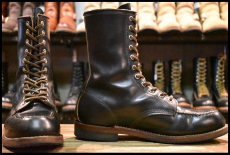 【9.5E 良品 110周年限定 15年】レッドウィング 2015 ハンツマン 黒 ブラック クローンダイク 茶芯 編み上げブーツ redwing HOPESMORE