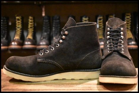 【9D 良品 11年】レッドウィング 8174 黒スエード アイリッシュセッター ブラック ラフアウト プレーントゥ ブーツ redwing HOPESMORE