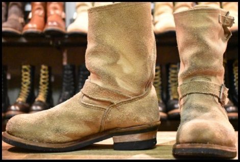 【9D 中古 07年】レッドウィング 8268 スエード エンジニア ホーソーンアビレーンラフアウト スチールトゥ ブーツ redwing HOPESMORE