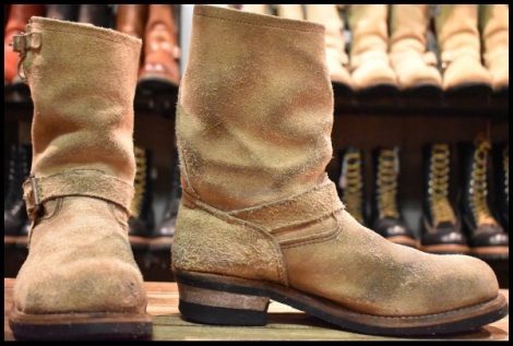 【9D 中古 07年】レッドウィング 8268 スエード エンジニア ホーソーンアビレーンラフアウト スチールトゥ ブーツ redwing HOPESMORE