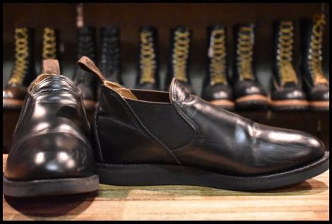 【9D 良品 21年】レッドウィング 9198 ポストマンロメオ ブラック シャパラル サイドゴア ローカット ブーツ redwing HOPESMORE