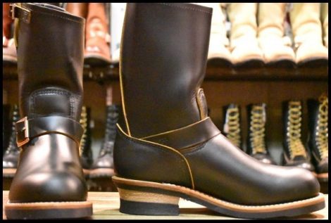 【7.5D 箱付 未使用 25年】レッドウィング 2966 エンジニア ブラック クローンダイク 黒 茶芯 スチール無し ブーツ redwing HOPESMORE