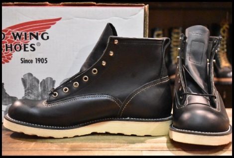 【9D 箱付 未使用 08年】レッドウィング 2913 ラインマン 黒 ブラッククローム LTT 編み上げ レースアップ ブーツ redwing HOPESMORE
