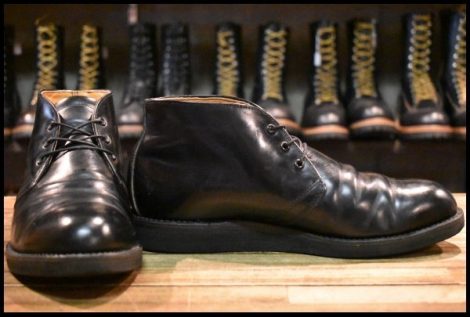 【8.5D 良品 旧羽タグ】レッドウィング 9196 ポストマン チャッカ 黒 ブラック シャパラル 短靴 ビンテージ ブーツ redwing HOPESMORE