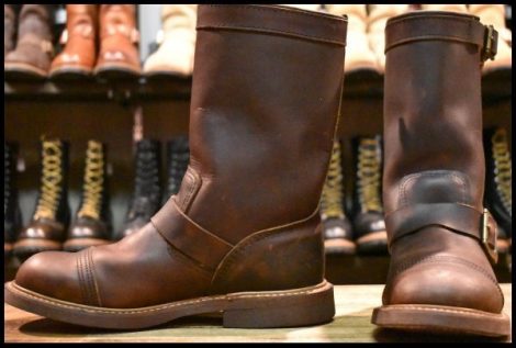 【8D 良品 11年】レッドウィング 8121 エンジニア アイアンスミス アンバーハーネスプルアップレザー 茶 ブーツ redwing HOPESMORE