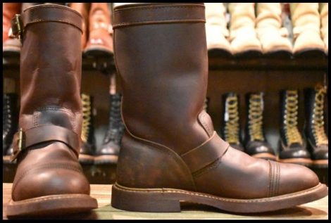 【8D 良品 11年】レッドウィング 8121 エンジニア アイアンスミス アンバーハーネスプルアップレザー 茶 ブーツ redwing HOPESMORE
