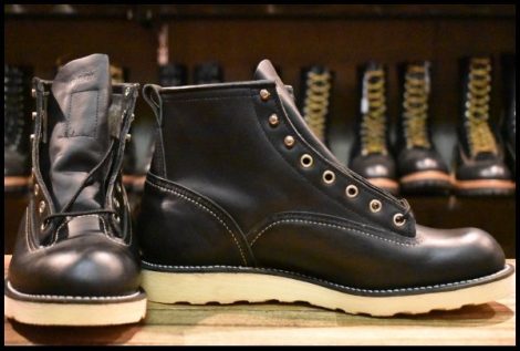 【9D 箱付 未使用 08年】レッドウィング 2913 ラインマン 黒 ブラッククローム LTT 編み上げ レースアップ ブーツ redwing HOPESMORE