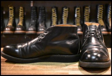 【8.5D 良品 旧羽タグ】レッドウィング 9196 ポストマン チャッカ 黒 ブラック シャパラル 短靴 ビンテージ ブーツ redwing HOPESMORE