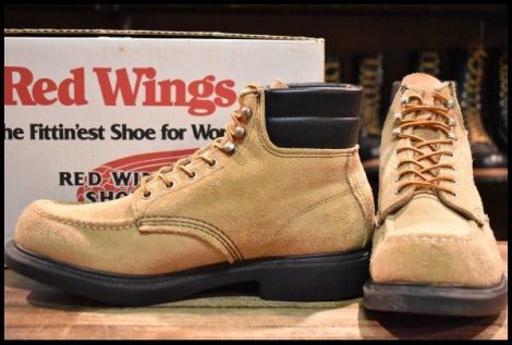 【9D 箱付 良品 羽タグ】レッドウィング 8118 スエード スーパーソール ラフアウト モック 編み上げ ブーツ redwing HOPESMORE