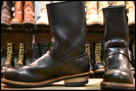 【8.5D 良品 PT99プリント 旧シルエット 05年】レッドウィング 2268 エンジニア 黒 ブラック スチールトゥ ブーツ redwing HOPESMORE