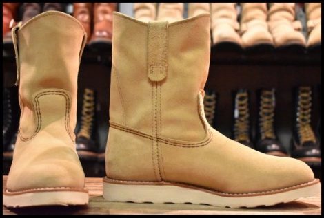 【7.5E 良品 25年】レッドウィング 8168 スエード ペコス ホーソーン アビレーン ラフアウト ベージュ ブーツ redwing pecos HOPESMORE