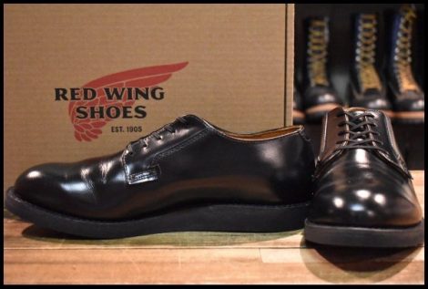 【9.5D 箱付 試着程度 25年】レッドウィング 101 ポストマン シューズ 黒 ブラック シャパラル ローカット 短靴 ブーツ redwing HOPESMORE