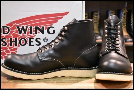 【8D 箱付 美品 犬タグ復刻 19年】レッドウィング 8165 アイリッシュセッター 黒 ブラッククローム プレーントゥ ブーツ redwing HOPESMORE