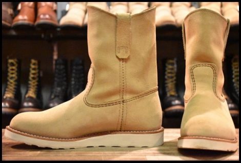 【7.5E 良品 25年】レッドウィング 8168 スエード ペコス ホーソーン アビレーン ラフアウト ベージュ ブーツ redwing pecos HOPESMORE