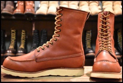 【10E 良品 半円犬タグ 96年】レッドウィング 877 ロング アイリッシュセッター 赤茶 オロラセット 編み上げ ブーツ redwing HOPESMORE