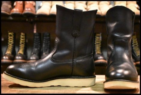 【7.5E 良品 08年】レッドウィング 8169 ペコス 黒 ブラッククローム プルオン クッションソール ブーツ redwing pecos HOPESMORE