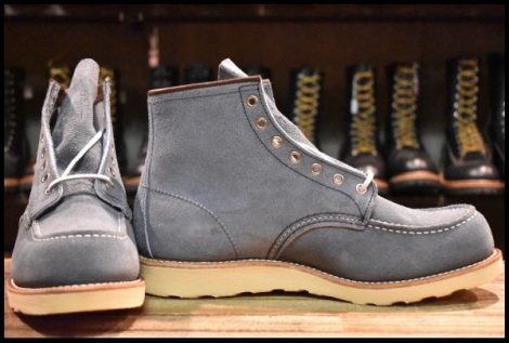 【10E 箱付 未使用 11年】レッドウィング 8143 スエード アイリッシュセッター スレートブルー 水色 モックトゥ ブーツ redwing HOPESMORE