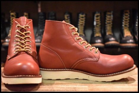 【7D 箱付 美品 犬タグ復刻 19年】レッドウィング 8166 アイリッシュセッター 赤茶 オロラセット プレーントゥ ブーツ redwing HOPESMORE