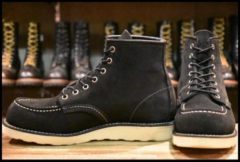 【7.5E 美品 11年】レッドウィング 8874 黒スエード アイリッシュセッター ブラック ラフアウト モックトゥ ブーツ redwing HOPESMORE