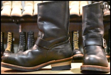 【8D 良品 11年】レッドウィング 2268 エンジニア 黒 ブラッククローム スチールトゥ プルオン ブーツ redwing HOPESMORE