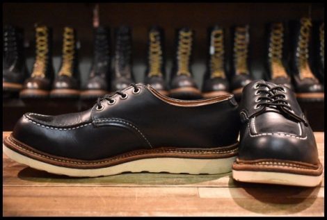 【9.5D 良品 19年】レッドウィング 8106 オックスフォード 黒 ブラッククローム 短靴 ローカット 編み上げ ブーツ redwing HOPESMORE