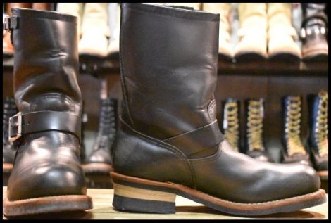 【8D 良品 11年】レッドウィング 2268 エンジニア 黒 ブラッククローム スチールトゥ プルオン ブーツ redwing HOPESMORE