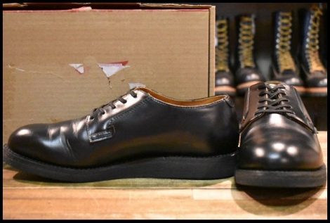 【9D 箱付 美品 25年】レッドウィング 101 ポストマン シューズ 黒 ブラック シャパラル ローカット 短靴 ブーツ redwing HOPESMORE