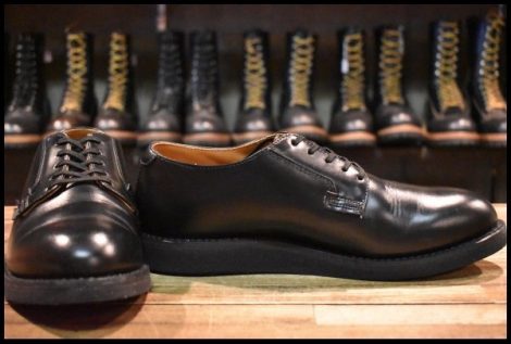 【9D 箱付 美品 25年】レッドウィング 101 ポストマン シューズ 黒 ブラック シャパラル ローカット 短靴 ブーツ redwing HOPESMORE